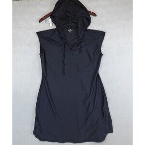 Athleta Wick-It Hoodie Coverup Dress Large Black UPF 50+ Performance